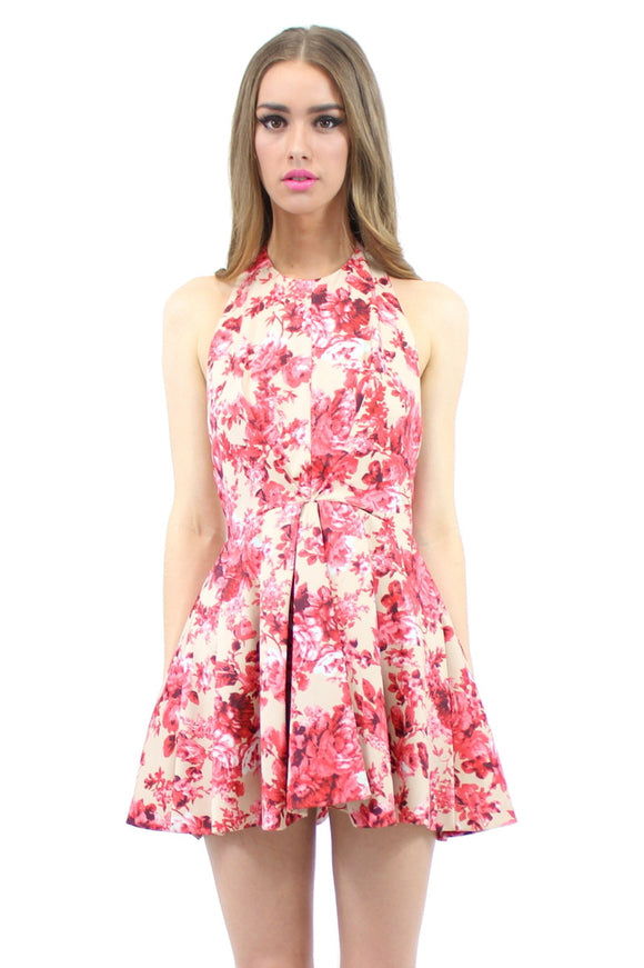 ARIZONA Dress Floral Print Beige