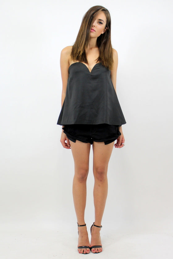 DAPHNE Sweetheart Top Black