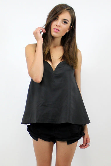 DAPHNE Sweetheart Top Black