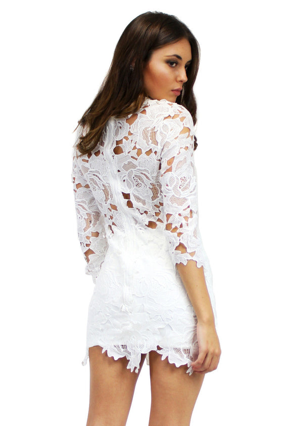 COCO Lace Shift Dress White