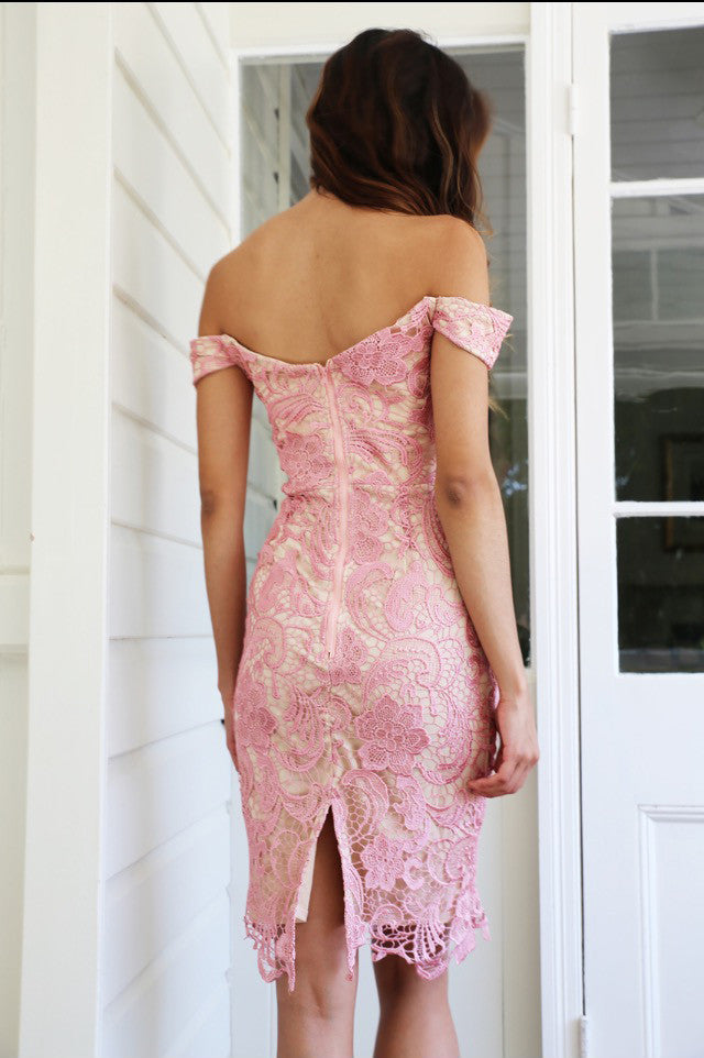 BRIGITTE BARDOT Blush Off-The-Shoulder Dress - ELAVONZA BRIGITTE BARDOT Blush Off-The-Shoulder Dress - ELAVONZA