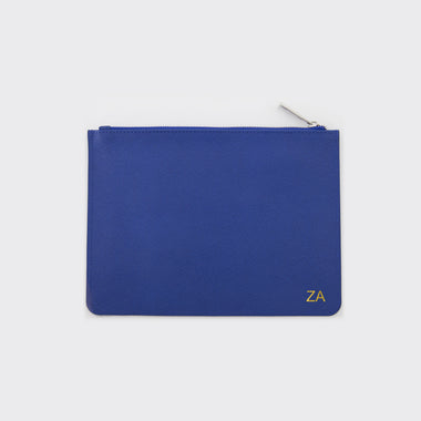 Navy Saffiano Leather Pouch