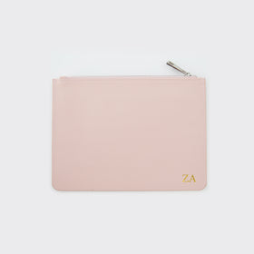 Blush Pink Saffiano Leather Pouch