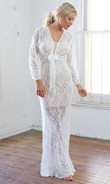 YASMIN Mermaid Lace Dress White