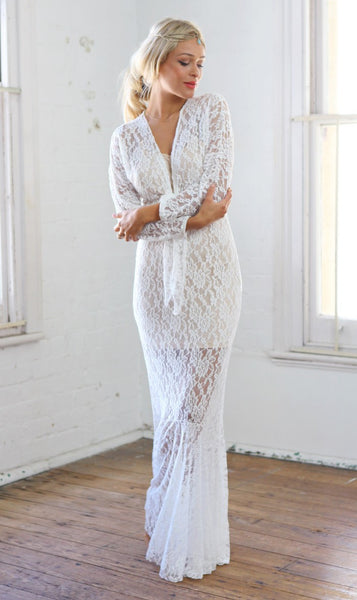 YASMIN Mermaid Lace Dress White