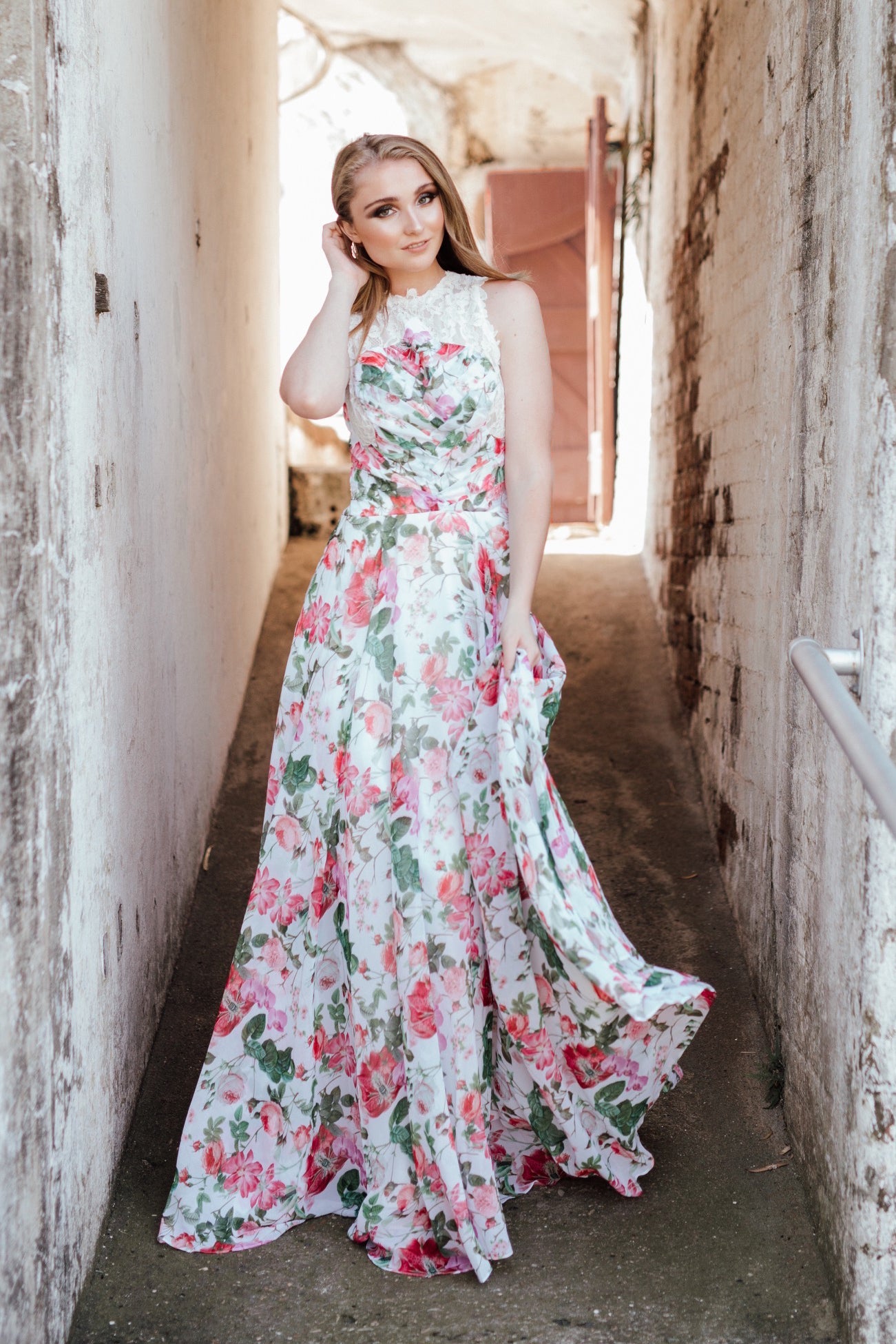 Catalina Floral Chiffon Dress ELAVONZA