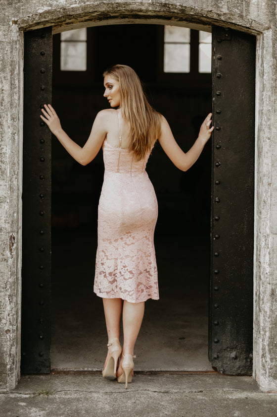 Parisa Blush Lace Dress