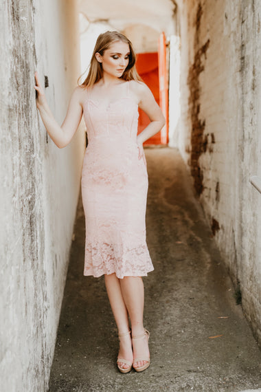 Parisa Blush Lace Dress
