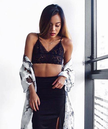 PENELOPE Heart Lace Bralette Black