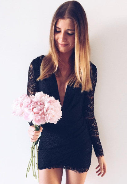 RENZO Black Lace Dress