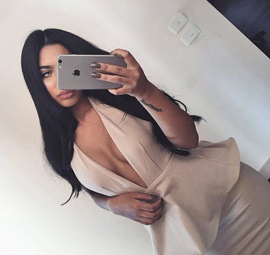 HEIDI Peplum Dress Nude